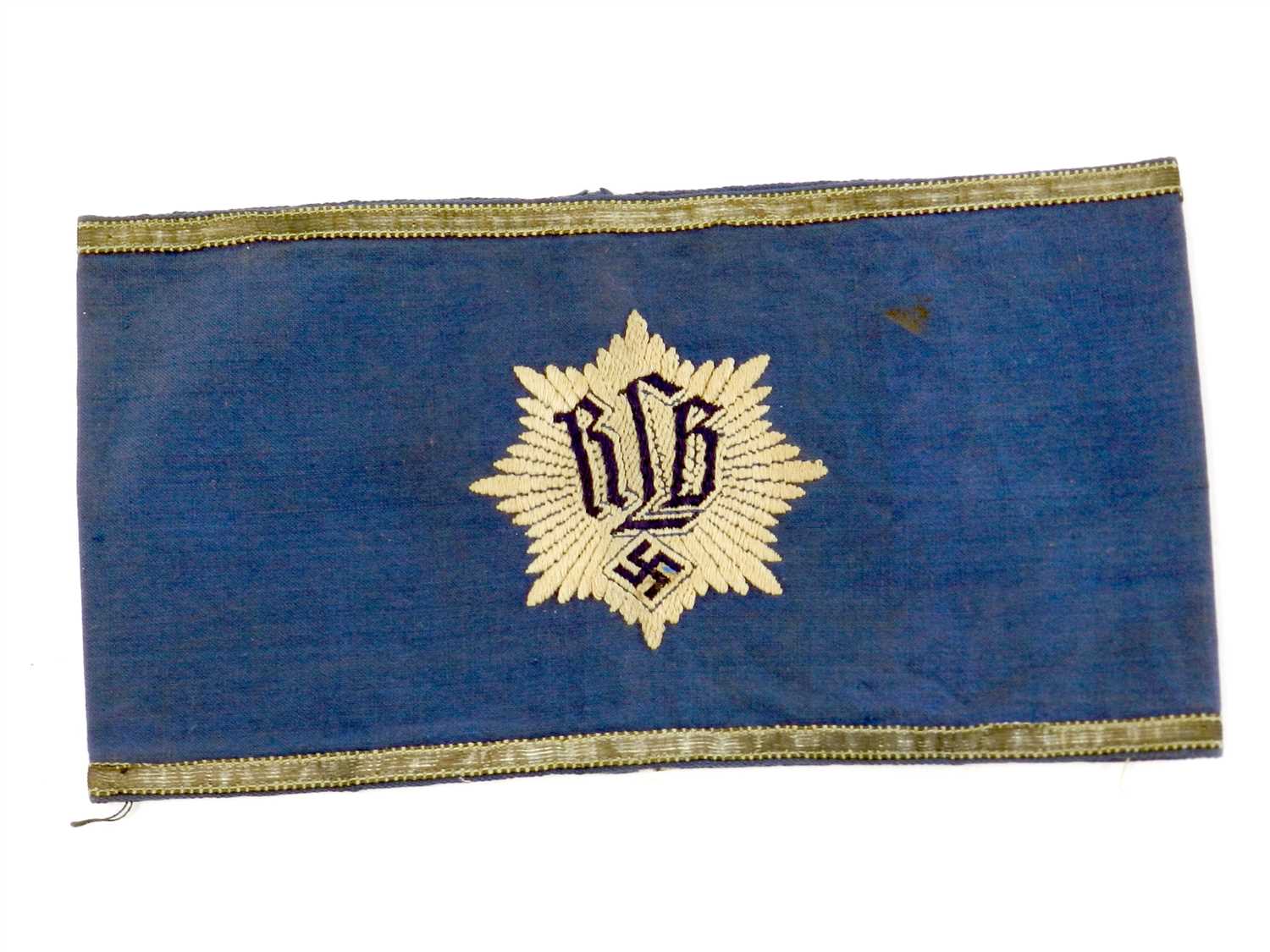 Lot 546 - A scarce German Third Reich RLB Reichsluftschutzbund) Officer’s armband (First Pattern)