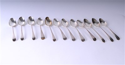 Lot 388 - Twelve silver dessert spoons