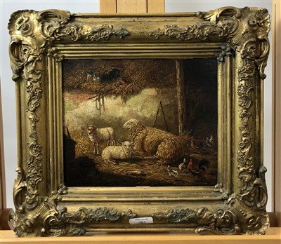 Lot 281 - Continetal school oil on panel of sheep