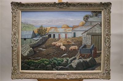 Lot 54 - Alexander C. Dalzell (British 20th Century), Farmyard Scene