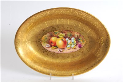Lot 60 - A Royal Worcester oval fruit-painted dish