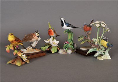 Lot 191 - Five Royal Worcester models of birds and one Coalport model of a bird