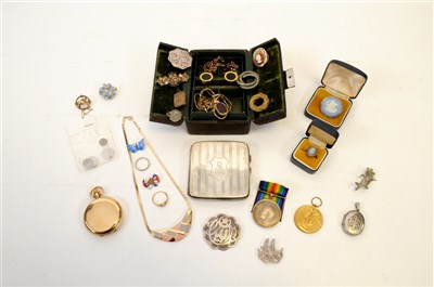 Lot 435 - A collection of jewellery, coins, medals and a watch