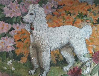 Lot 107 - Charles Frederick Tunnicliffe (1901 - 1979), Poodle beside a flower bed