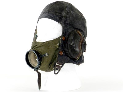 Lot 574 - A British Second World War R.A.F Flying Helmet by Frank Bryan LTD London & Worcester