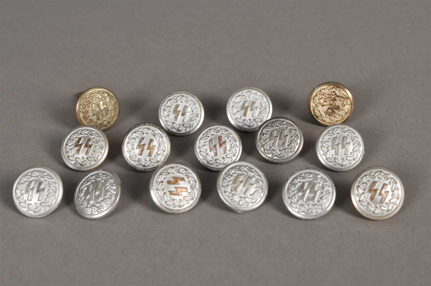 Lot 337 - Fourteen German SS-style buttons