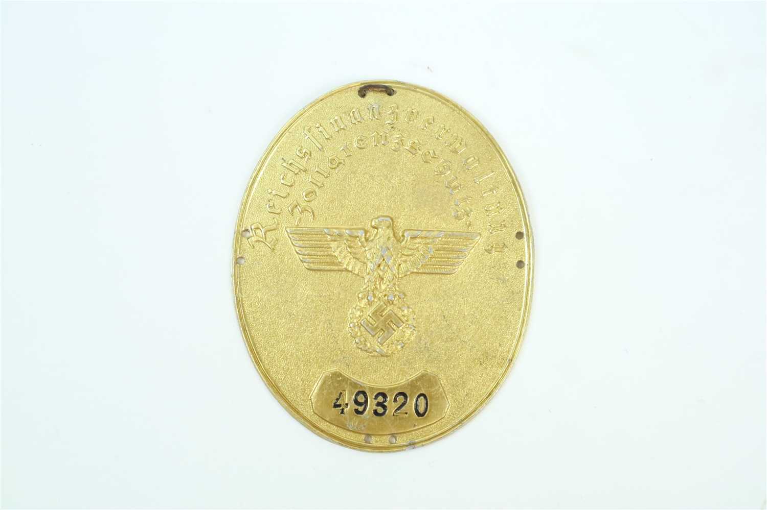 Lot 393 - A German Third Reich Customs Protection Officer’s arm shield