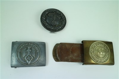 Lot 342 - A German Third Reich Hitler Jugend buckle and two further buckles