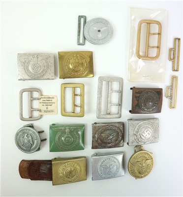 Lot 344 - Eleven German belt buckles - predominantly reproduction