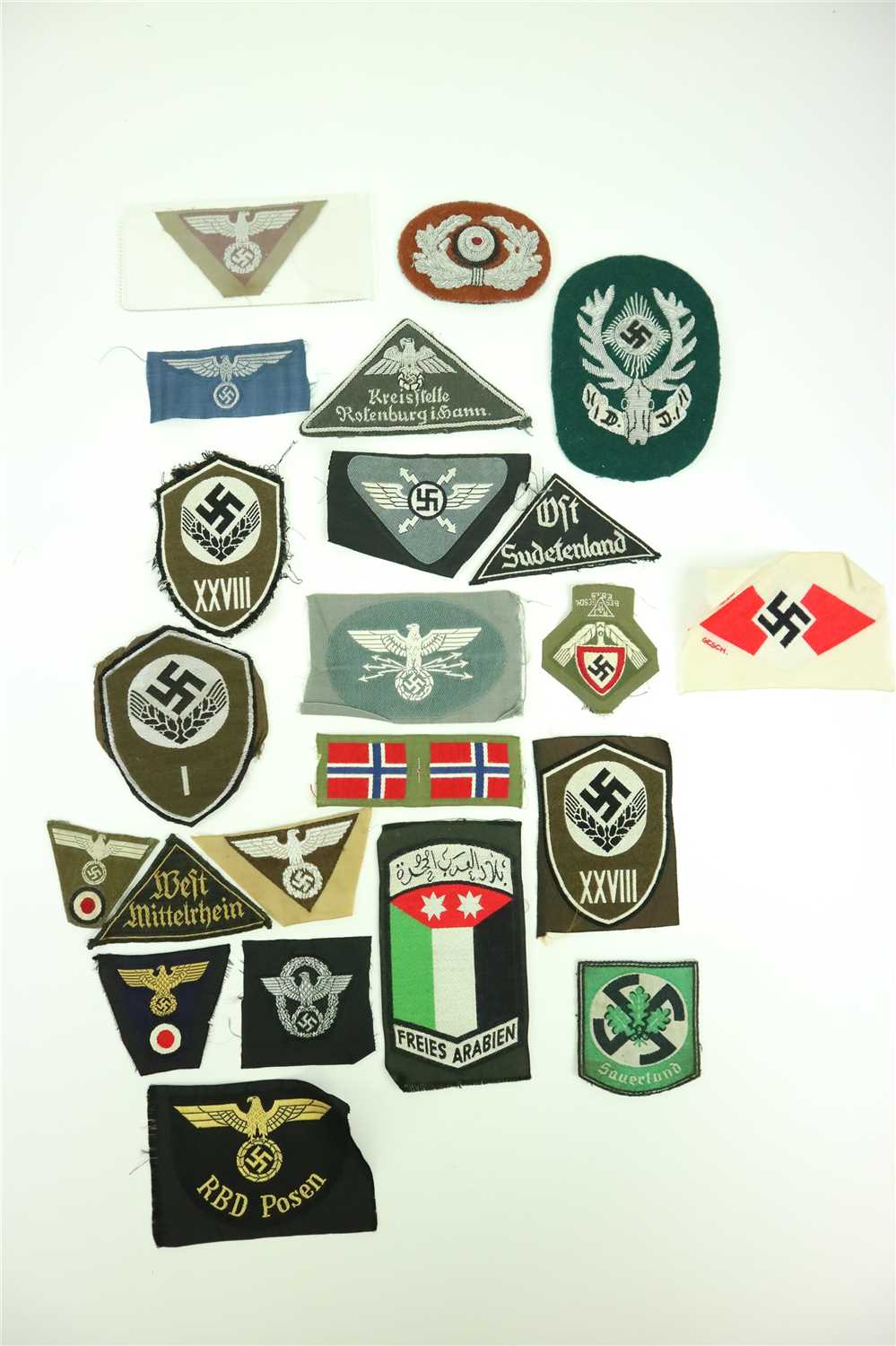 Lot 609 Group Of German Third Reich Cloth Insignia