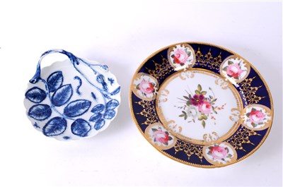 Lot 459 - A Samuel Alcock jug, Worcester leaf dish, Moorcroft vase and Chamberlains Worcester plate