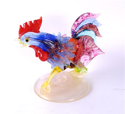 Lot 482 - A mid-20th century glass cockerel