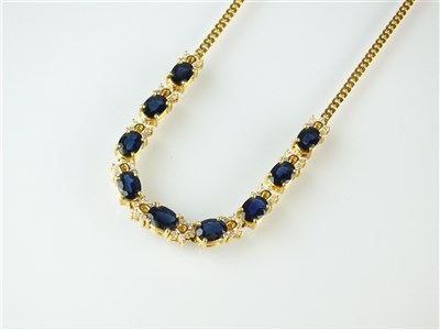 Lot 330 - A sapphire and diamond necklace