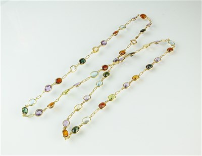 Lot 288 - A multi gem set necklace