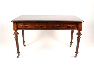 Lot 609 - A Victorian flame satinwood veneered side table