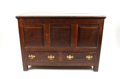 Lot 662 - A large George III country oak blanket chest