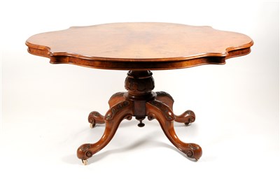 Lot 741 - A Victorian burr walnut veneered breakfast table