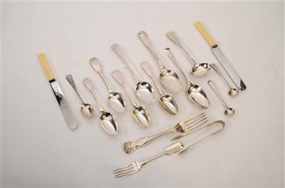 Lot 417 - A collection of silver flatware