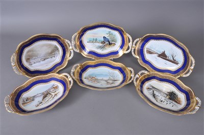 Lot 170 - Six Coalport limited edition twin-handled dishes