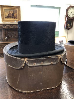 Lot 583 - Two boxed Edwardian top hats