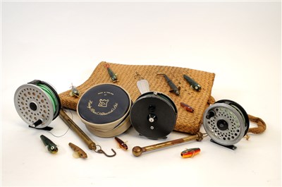 Lot 239 - A collection of 20th century fishing reels and accessories