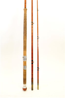 Lot 241 - An early 20th century three-sectional split-cane Hardy fishing rod