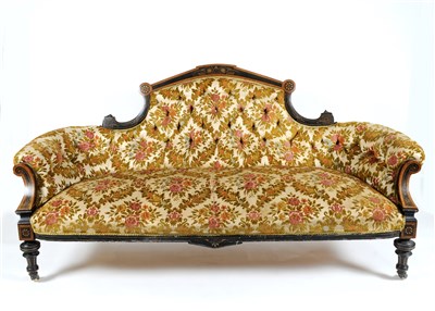 Lot 286 - A Victorian upholstered sofa in the Aesthetic Movement style