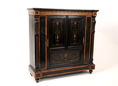 Lot 291 - A decorative Victorian side cabinet in the Aesthetic Movement manner