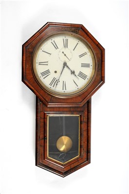 Lot 588 - An American drop dial rosewood cased wall clock