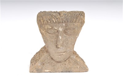 Lot 539 - A weathered carved limestone bust