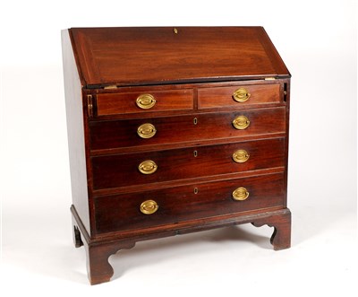 Lot 780 - A late George III mahogany bureau