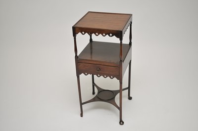 Lot 382 - A small George III mahogany two-tier wash stand of small proportions