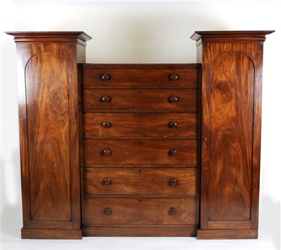 Lot 638 - A William IV mahogany double wardrobe