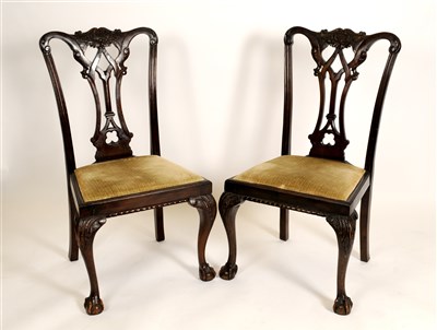 Lot 418 - A set of four good quality 19th century mahogany dining chairs