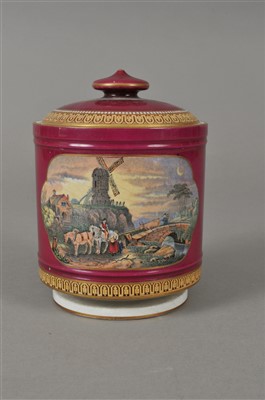 Lot 152 - A prattware tobacco jar and cover