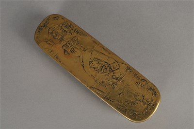 Lot 656 - Brass tobacco box
