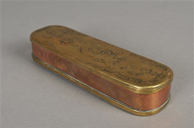 Lot 656 - Brass tobacco box