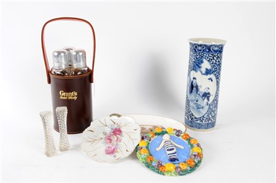 Lot 107 - A Dutch Gouda circular jar and cover together with further ceramics