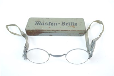 Lot 552 - Pair of German WWII gas mask eyeglasses