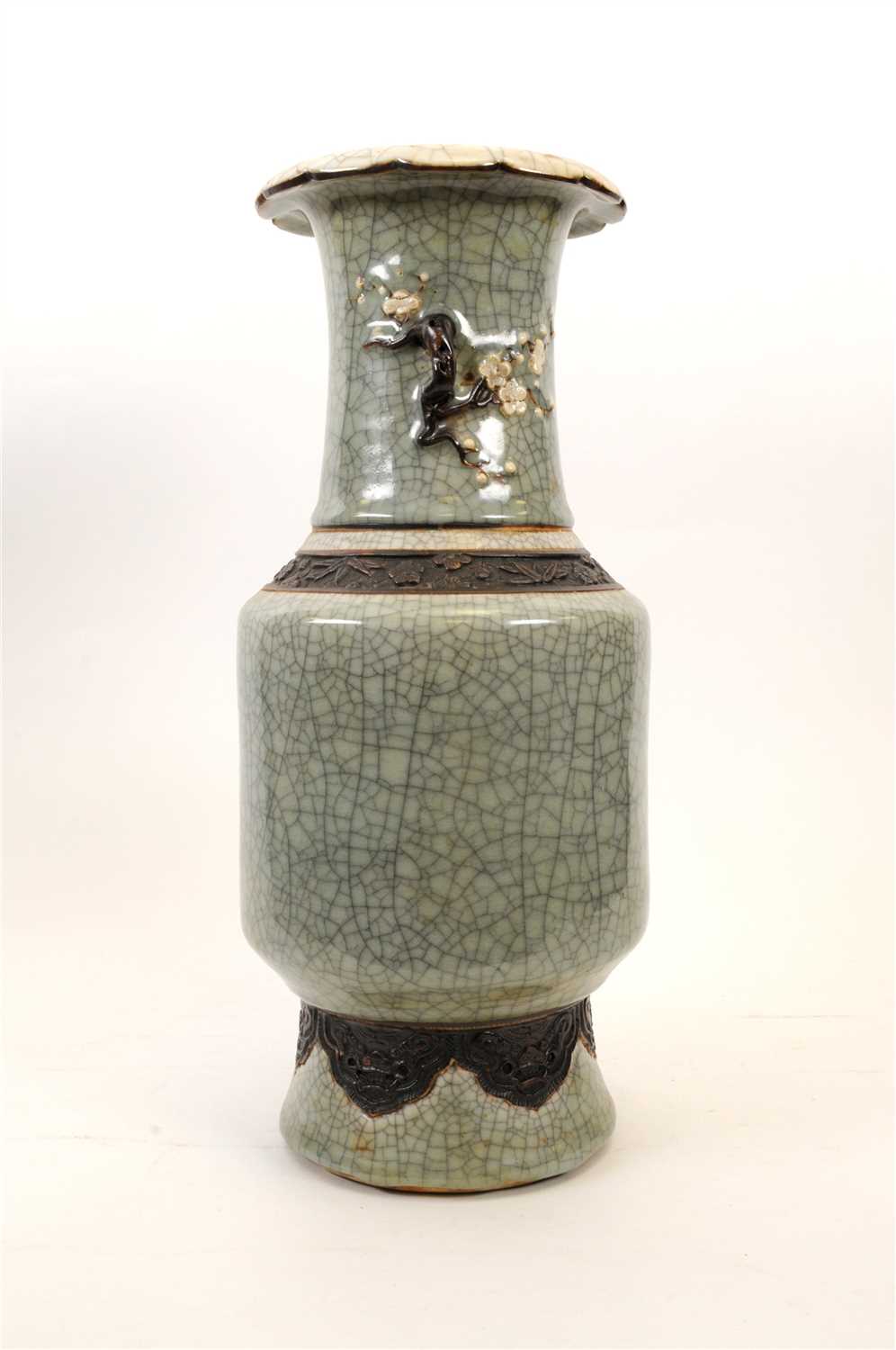 Lot 534 - A 20th century Chinese crackle glaze vase, of...