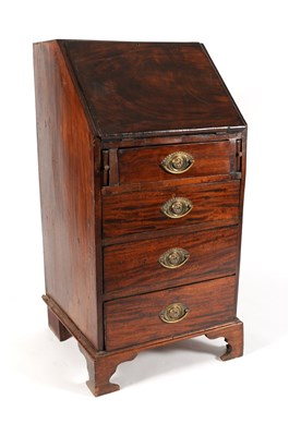 Lot 747 - A George III and later mahogany bureau