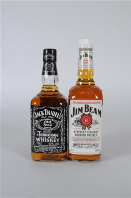 Lot 190 - Jack Daniels Old Time No 7 40%, Jim Beam...