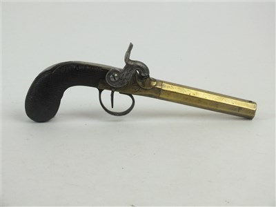 Lot 260 - A Belgian brass percussion pistol