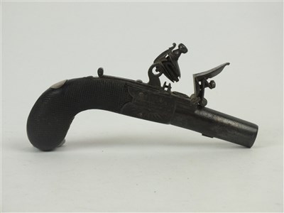 Lot 263 - An English flintlock pocket pistol and percussion pistol