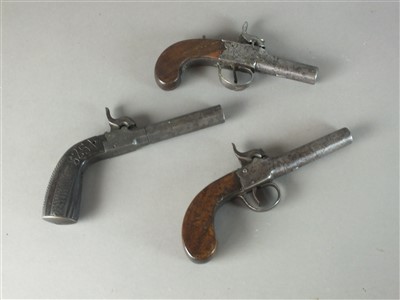 Lot 288 - Three mid-19th century percussion pistols