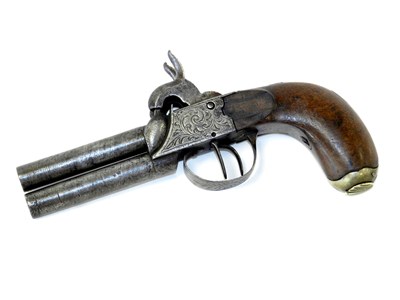 Lot 259 - A 19th century double-barrelled percussion pistol