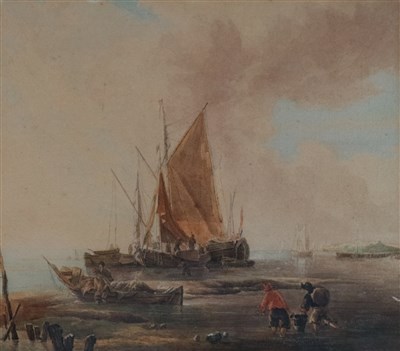 Lot 48 - Attributed to Samuel Owen (1768-1857), Fishing Boat at Anchor
