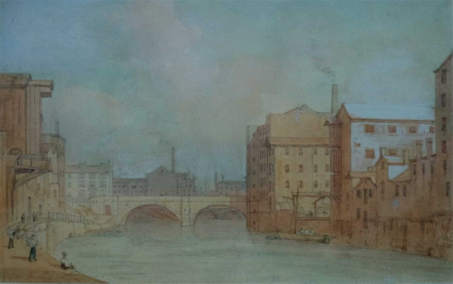 Lot 67 - William Westall (1781-1850), New Bailey Bridge, Manchester