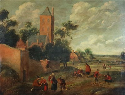 Lot 33 - Attributed Joost Cornelis Droochsloot (1586-1666), A Village Scene