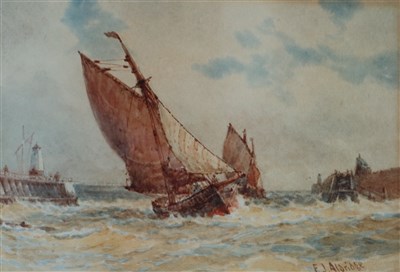 Lot 58 - F.J. Aldridge (1850-1933), Fishing Boats, Shoreham Harbour